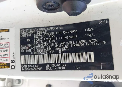 2018 Lexus Gx 460 из США, поврежденный, VIN JTJBM7FXXJ5201707